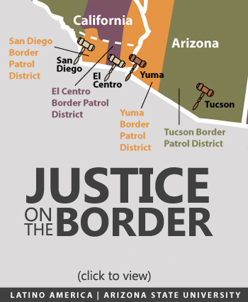 Justice on the Border: A map of federal court districts.